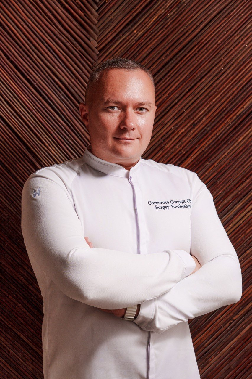 Sergey Yurchyshyn in chef whites, Corporate Concept Chef